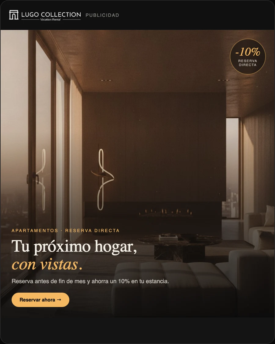 Creativo de feed producido para Lugo Collection, cliente de Antonio Aragón.